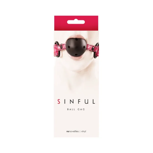 Sinful Adjustable Vinyl Ball Gag - Pink — image 6 of 6