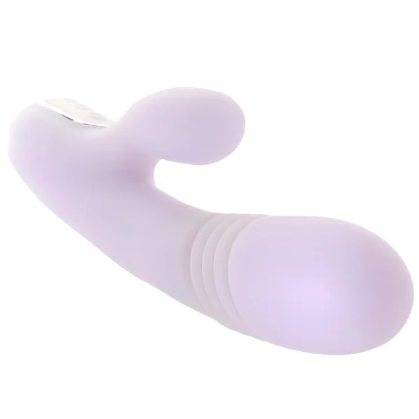 Playboy Pleasure Bumping Bunny Warming Rechargeable Silicone Thrusting Rabbit Vibrator - Lavender