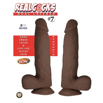 Nass Toys Dual Layered Dildo No 7 Brown 8 5 Inch