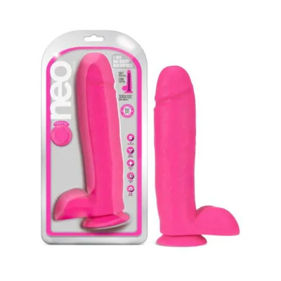 Neo Dual Density Dildo 11 In Neon Pink