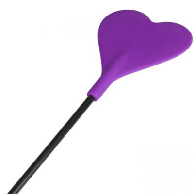 Bondara Purple Silicone Heart Riding Crop 19 Inch