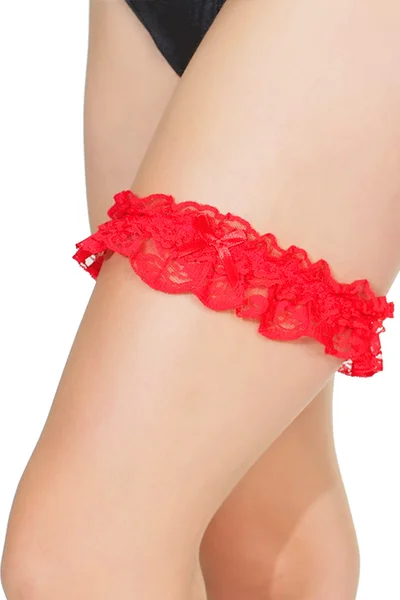 Coquette Adornment Red Lace Leg Garter — image 5 of 8