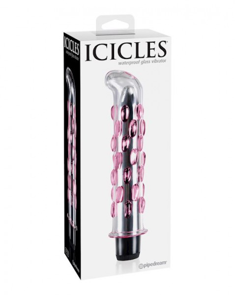 Icicles Hand Blown Glass Massager No 19 - Pink