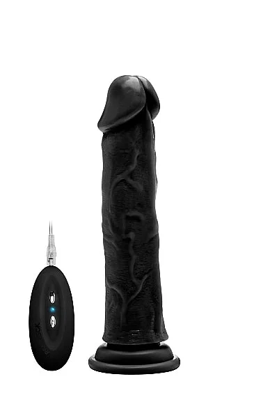 Vibrating Realistic Cock - 9" - Black