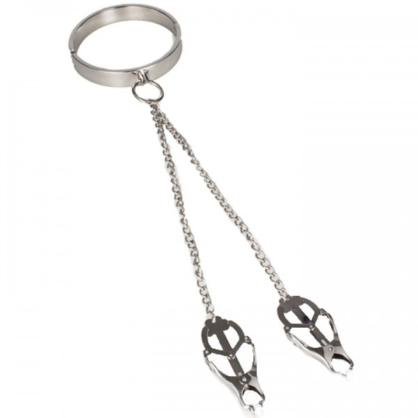 Torment Stainless Steel Collar with Clover Nipple Clamps — image 5 of 5