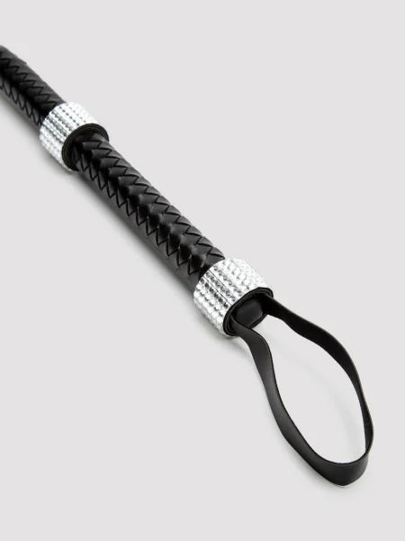 Leg Avenue Faux Leather Rhinestone Handle Whip