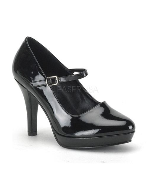 CONTESSA-50X - Blk Pat Wide Width Mary Jane Shoe, Plus Size, 4"
