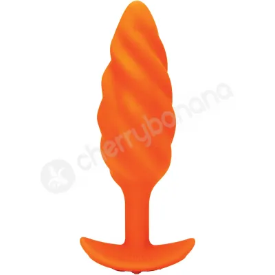 B Vibe Zoe Ligon Collection Orange Swirl Texture Vibrating Anal Plug
