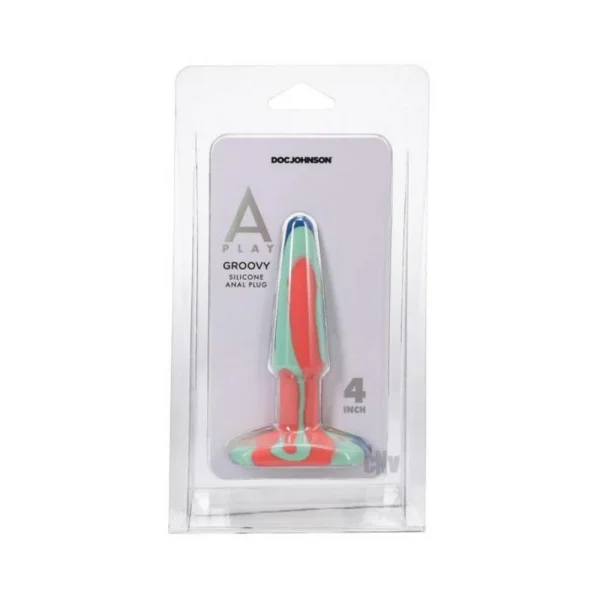 Butt Plugs: A-play Groovy 4 In. Silicone Anal Plug Sunrise