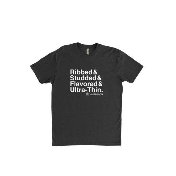 Condom T-Shirt - 'Ribbed &amp; Studded &amp; Flavored &amp; Ultra Thin' — image 10 of 12