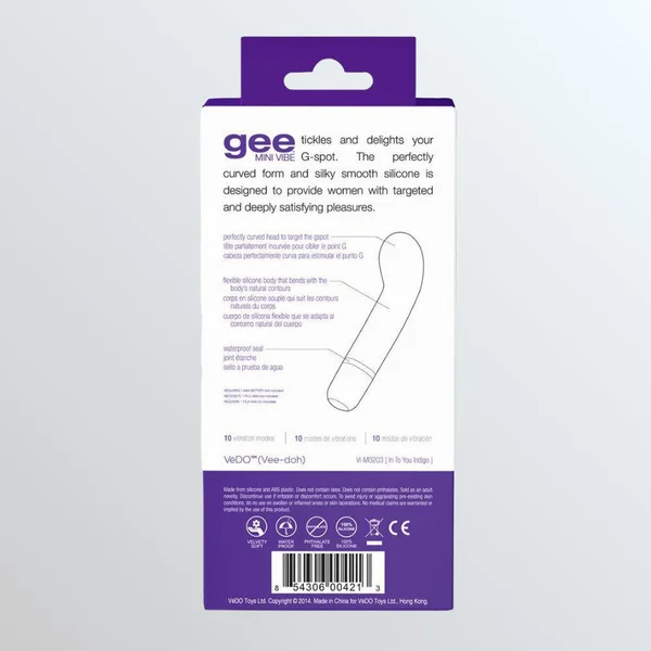 VeDO 'Gee' Mini G-Spot Rechargeable Waterproof Vibrator - Indigo — image 25 of 25