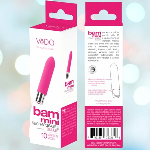 VeDO Bam Rechargeable Bullet Vibrator - 'Hot in Bed Pink' — image 19 of 20
