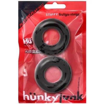 Hunky Junk Stiffy 2pc Bulge Cockrings Tar Ice