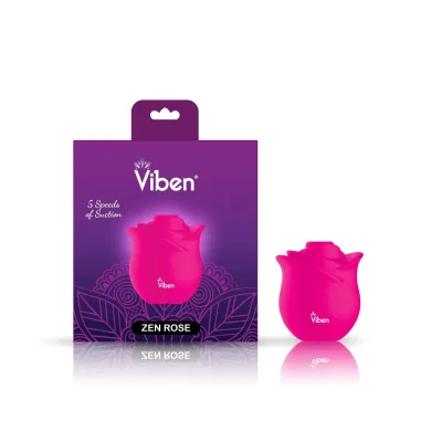 Zen Rose Hot Pink Handheld Rose Clitoral and Nipple Stimulator Presale Only
