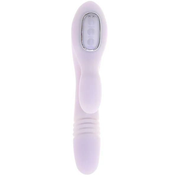 Playboy Pleasure Bumping Bunny Warming Rechargeable Silicone Thrusting Rabbit Vibrator - Lavender