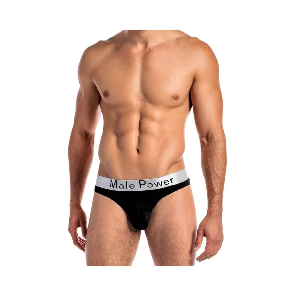 Male Power Modal Basics Lo Rise Thong Black S/m — image 3 of 6