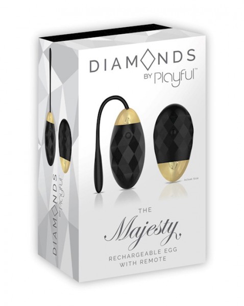 Diamonds The Majesty Rechargeable Egg With Remote - Black