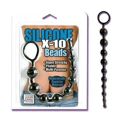Silicone X 10 Beads Black