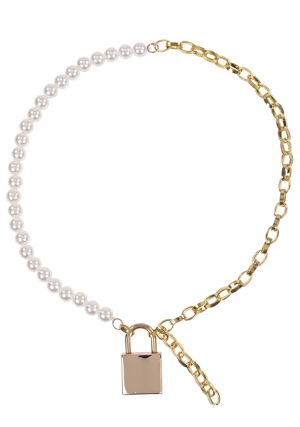 Sex & Mischief Pearl Day Collar By Sportsheets - White & Gold