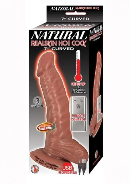 Natural Realskin Hot Cock Curved 7 inches Brown Dildo — image 4 of 4