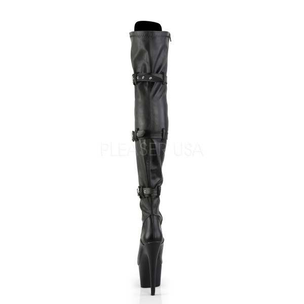 7 inches Heel, 2 3/4 inches PF Lace-Up Triple-Buckle Thigh Boot,Side Zip — image 8 of 8
