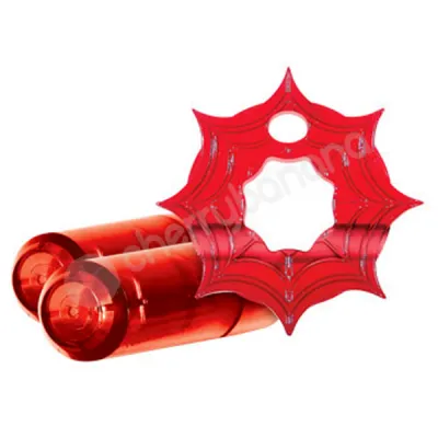 Crossbones The Pleasure Web Red Twin Bullet Cock Ring