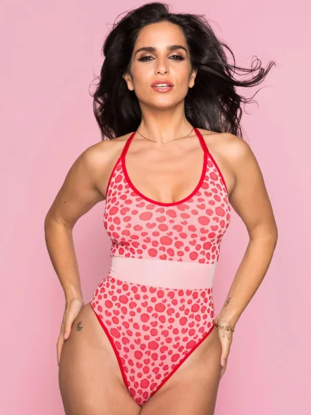 Lovehoney Mindful Pink Leopard Print Seamless Teddy