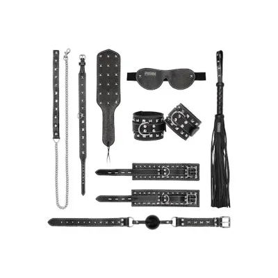 Ouch 7 Piece Leather Studded Bondage Kit