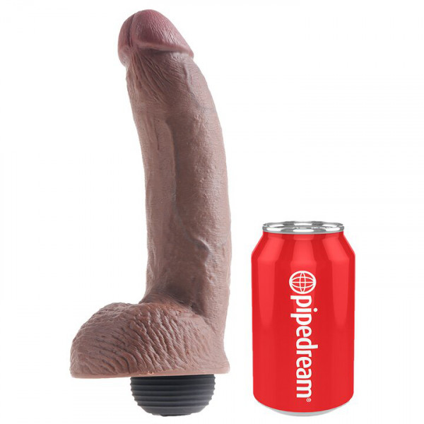 Pipedream King Cock Dark Squirting Ballsy Dildo - 9 Inch