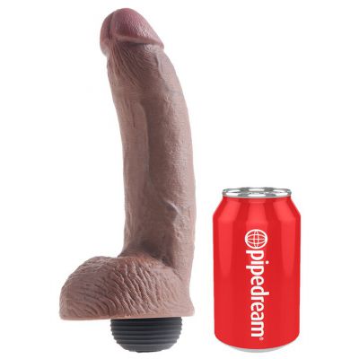Pipedream King Cock Dark Squirting Ballsy Dildo 9 Inch