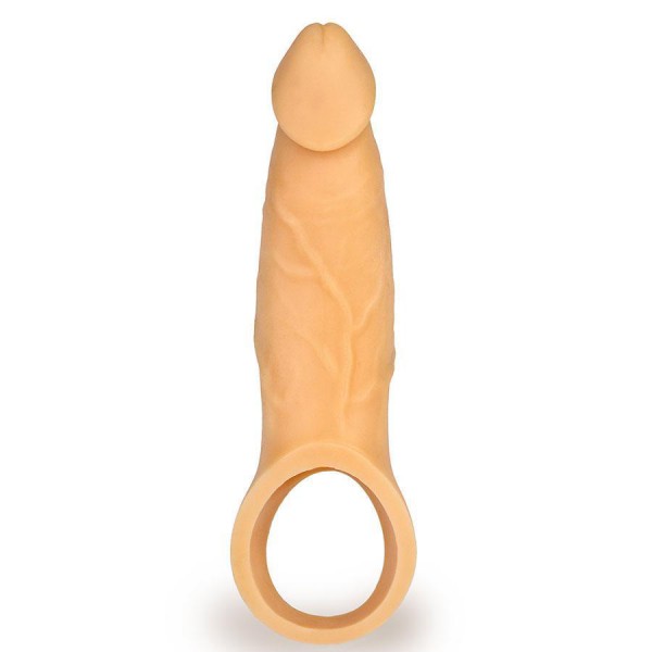 9 Inch Realistic Performance Penis Sleeve Natural Silicone Girth Enhancer