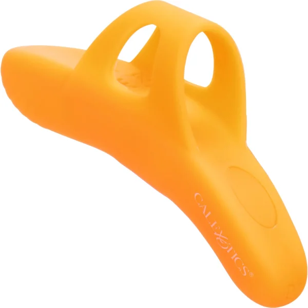 Neon Vibes - The Pleasure Vibe Rechargeable Silicone Finger Vibrator By CalExotics - Orange