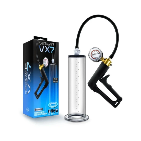 Performance - Vx7 Vacuum Penis Pump With Brass Trigger & Pressure Gauge  -  Clear — image 18 of 20