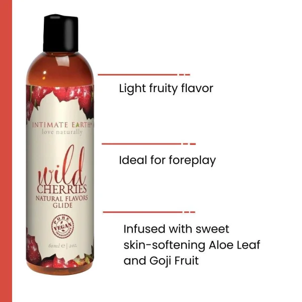 Intimate Earth Wild Cherries Flavored Water-Based Lube | 2oz