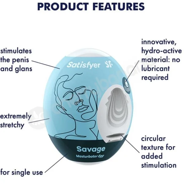 Satisfyer Masturbator Eggs Savage Skin-Like Masturbation Sleeve 3 Pack