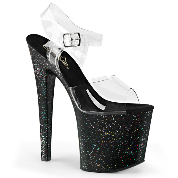 7 1/2 inches Heel, 3 1/2 inches PF Ankle Strap Sandal W/Mini Glitters — image 5 of 8