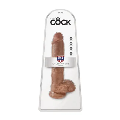 King Cock 10 Inch Cock With Balls Tan 10 Inch