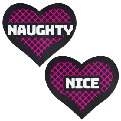 Pastease Naughty Nice Heart Black Pink Pasties