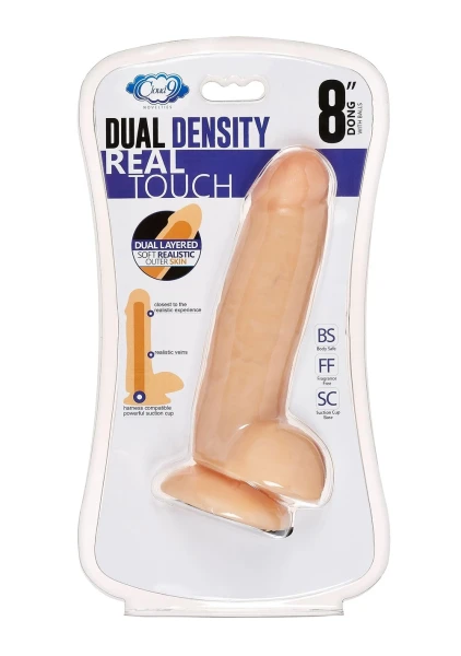 Cloud 9 Dual Density Dildo Touch Thick With Realistic Painted Veins & Balls 8"