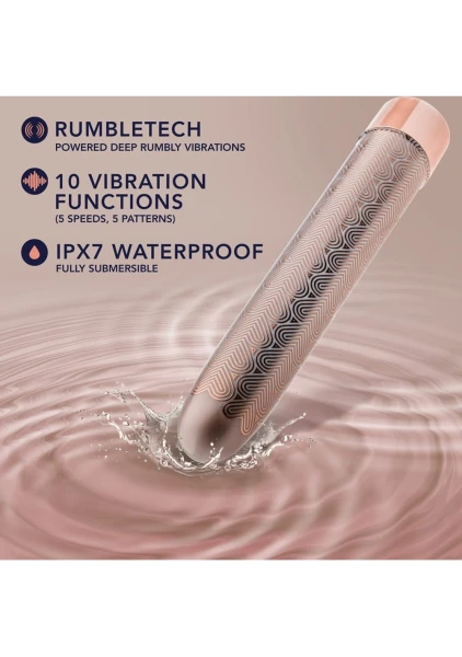 The Collection Lattice Limited Edition Rechargeable Waterproof Slimline Vibrator By Blush - Rose Gold