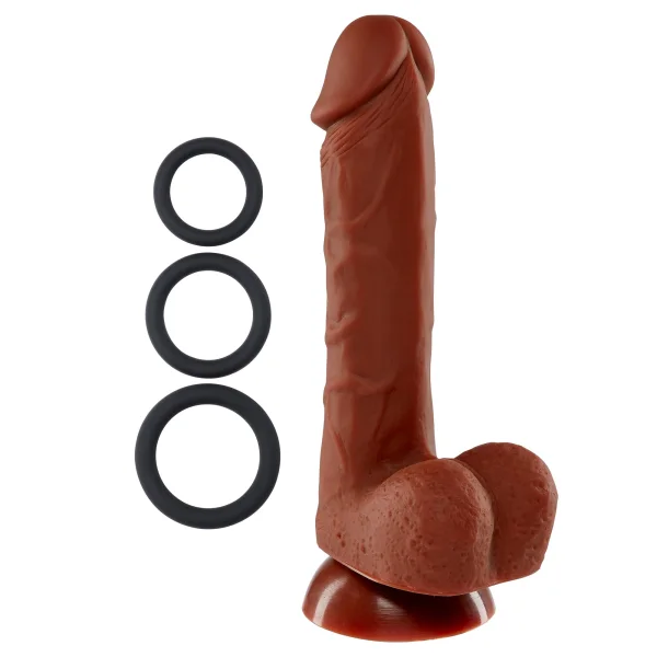 Cloud 9 Pro Sensual Premium Silicone 7 Inch Suction Cup Dildo - Chocolate