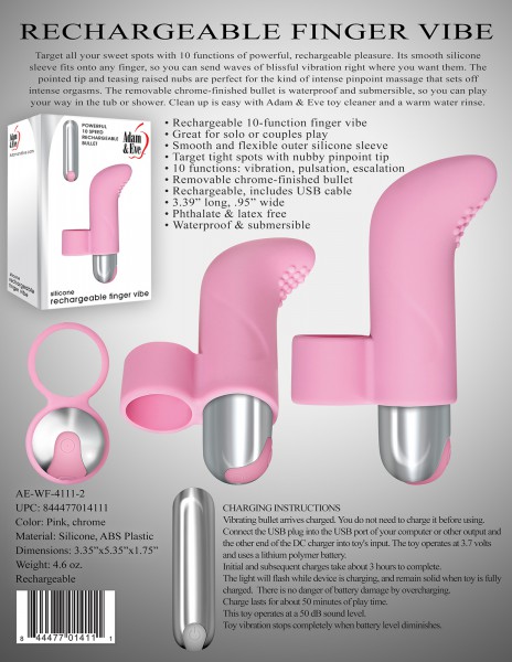Silicone Pink Finger Vibrator