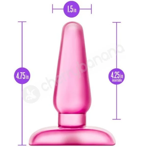 B Yours Eclipse Anal Pleaser Medium 4.25" Pink Butt Plug