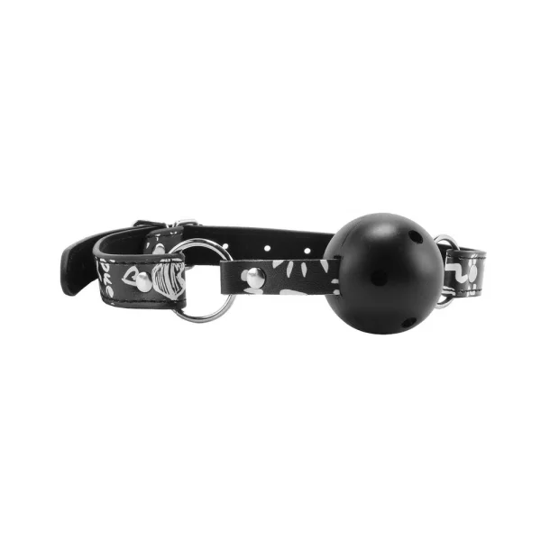 Breathable Ball Gag Love Street Art Fashion Black — image 6 of 15