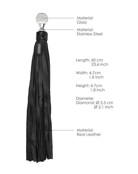 Classic Designer Round Flogger - Black - One Size