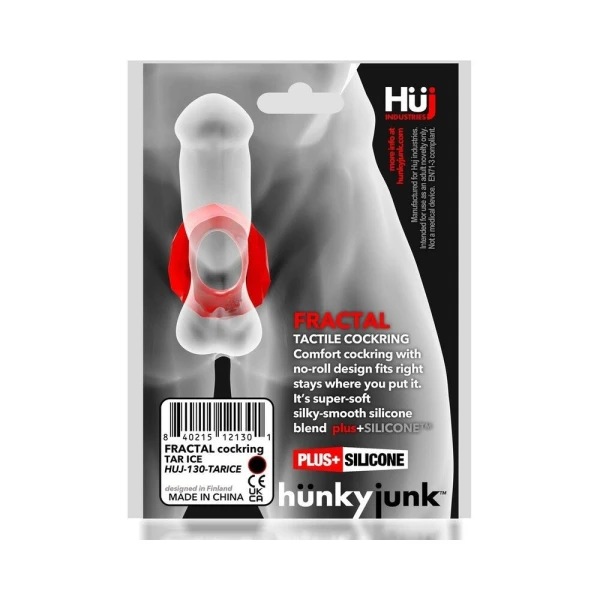 Cock Rings:  Hunkyjunk Fractal Tactile Cockring Clear Ice