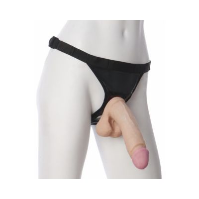 Vac U Lock 8 Ultraskyn Dildo with Ultra Harness Beige