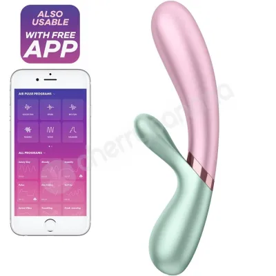 Satisfyer Hot Lover Pink Mint Rabbit Heating App Controlled Vibrator