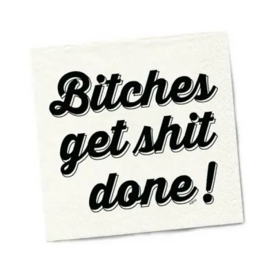 Games Novelty Twisted Wares Bitches Get Shit Done Napkins 20 pack