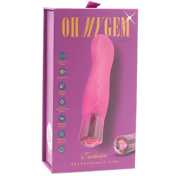 Oh My Gem Exclusive Rechargeable Waterproof Silicone Warming G-Spot Vibrator By Blush - Tourmaline